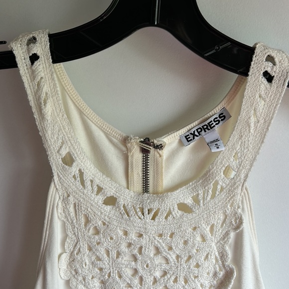 EXPRESS Ivory Skater Dress Size M - Picture 2 of 7
